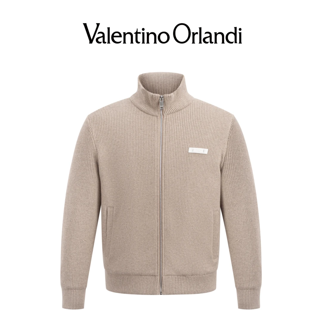 Valentino orlandi男士秋冬A版时尚百搭简约商务风长袖针织衫外套
