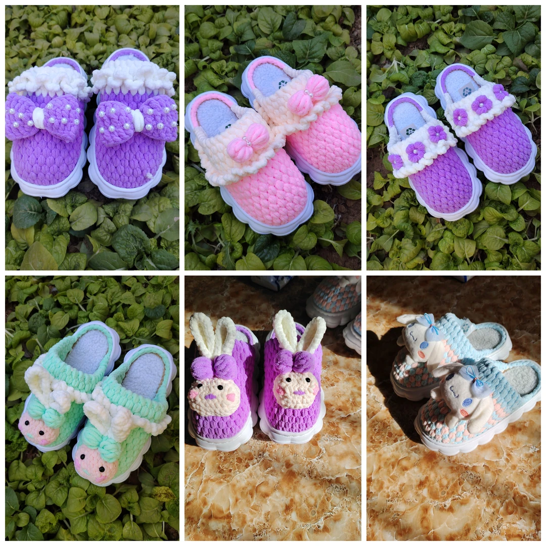 （成品定制）孺子牛鞋底冬季居家拖鞋手工编织