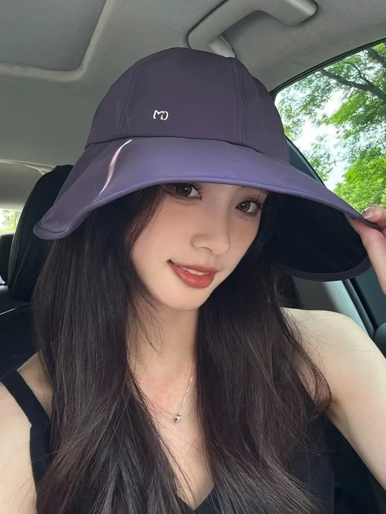 渔夫帽女夏季遮阳帽大帽檐防晒帽黑胶防紫外线太阳帽鸭舌帽休闲帽