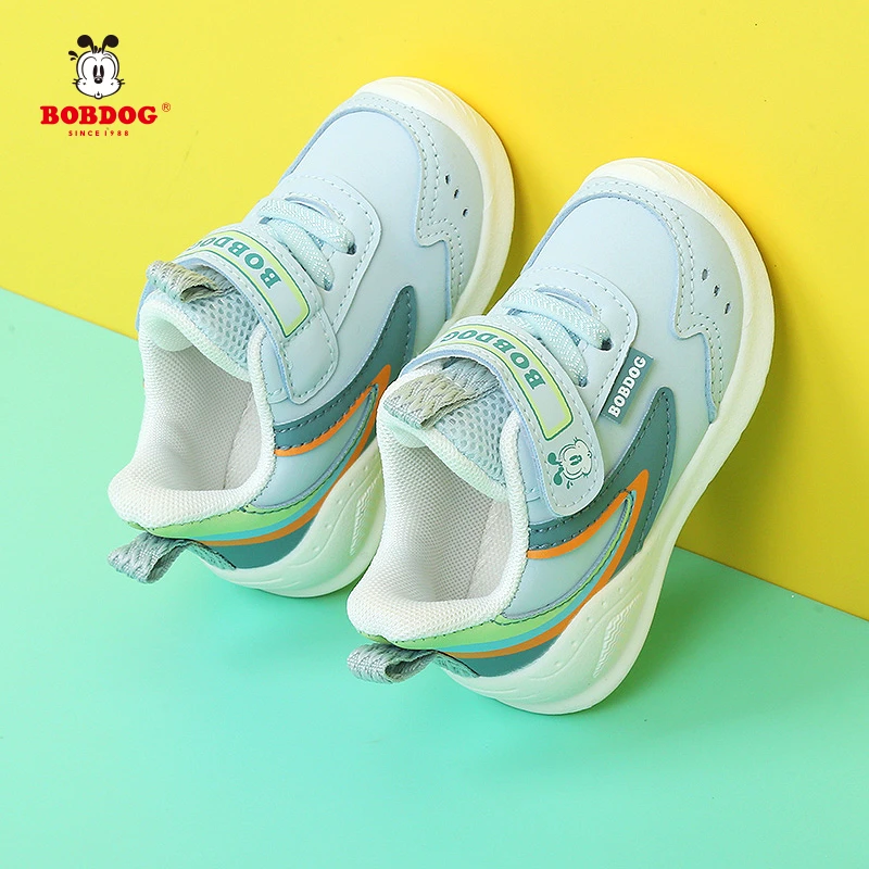 巴布豆（春秋皮面）魔术贴皮面学步鞋16-24防踢小童幼童儿童鞋282