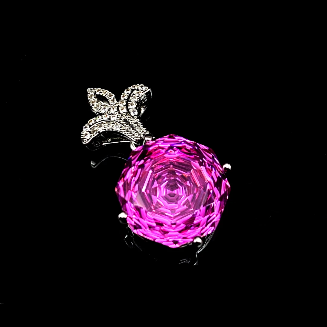 Afra-火龙果色红宝石-精工豪襄镶嵌培育吊坠 316