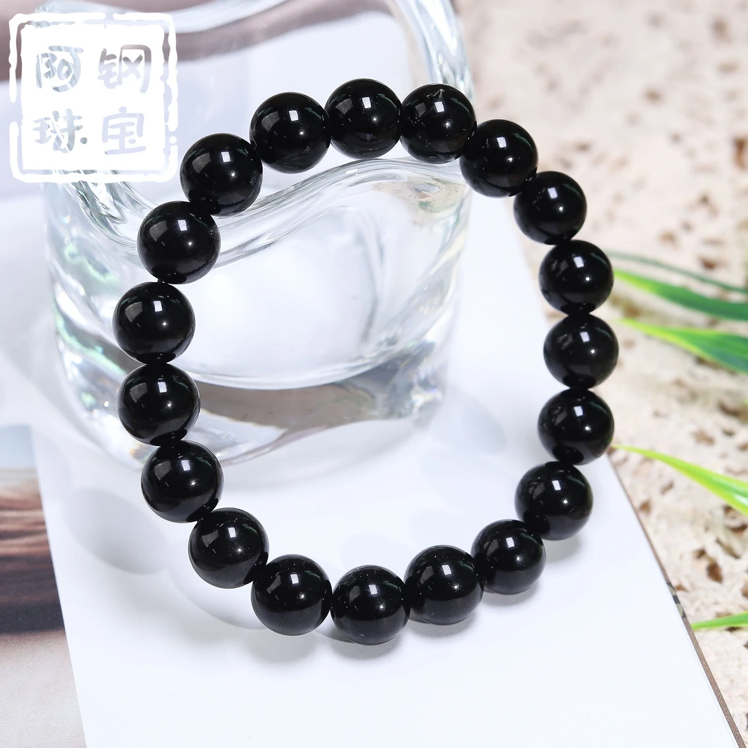 【新人福利】天然黑曜石手串保真带证书男款女款-多样性发一-HY101