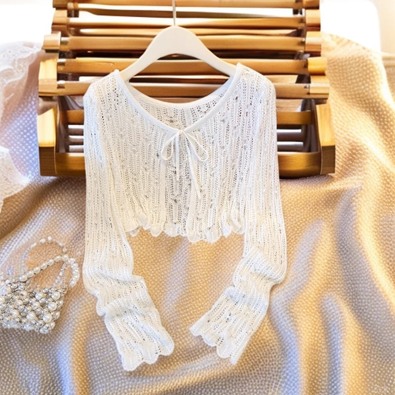 广州十三行防晒针织开衫女2025夏季冰丝配裙子披肩设计感空调罩衫