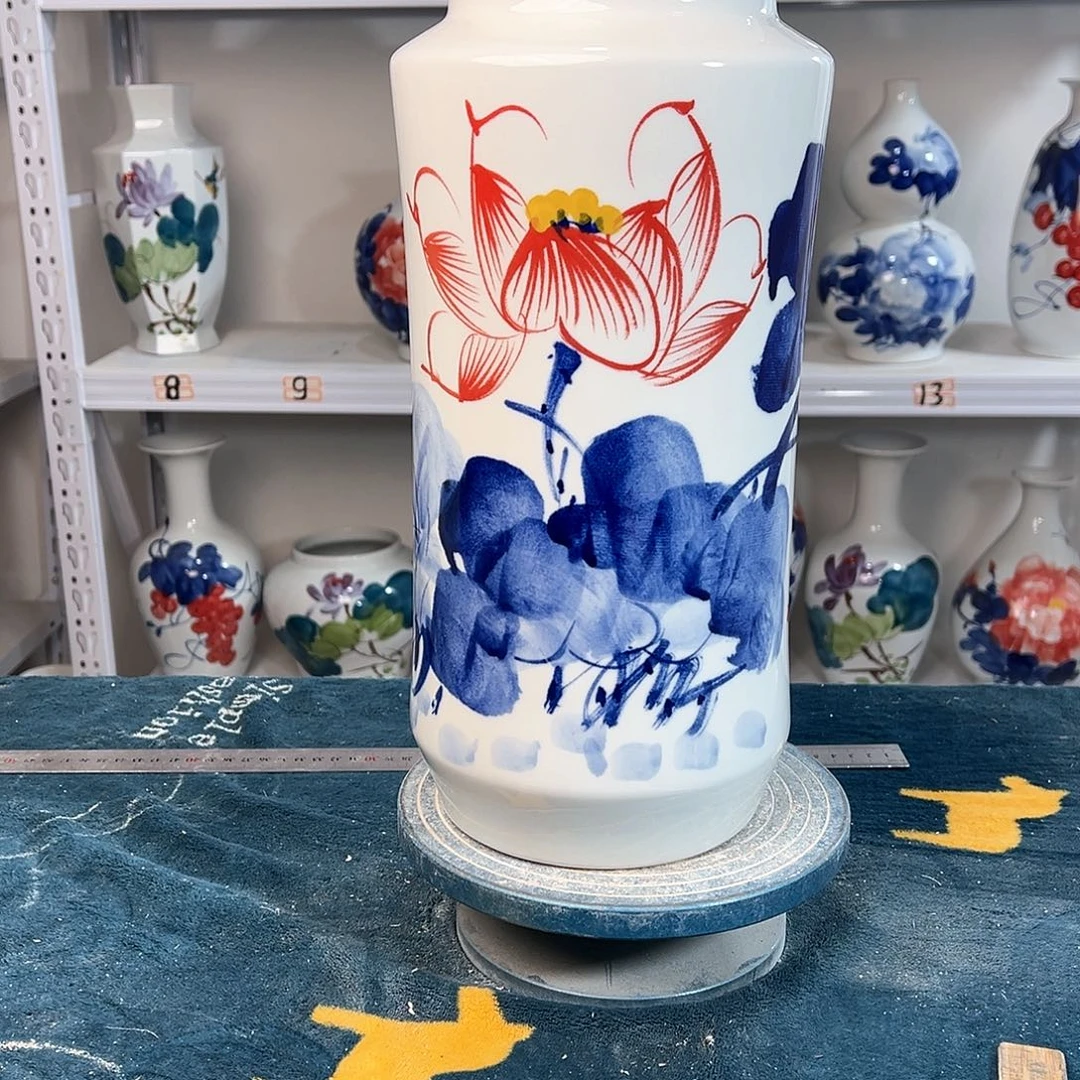 摆件景德镇陶瓷书荷花