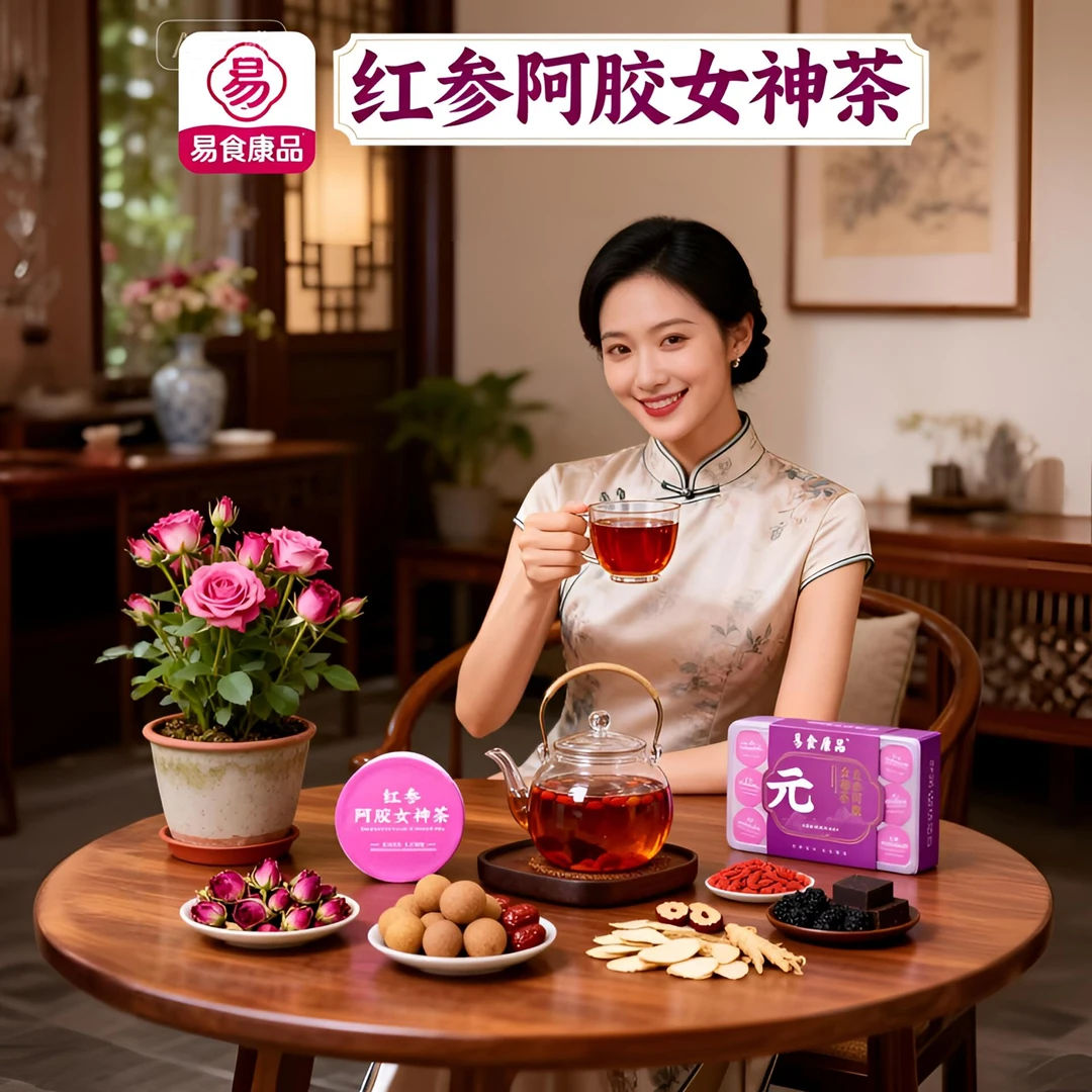 【易食康品】红参阿胶女神茶茯苓红枣黄芪桑葚桂圆枸杞养生茶元气茶