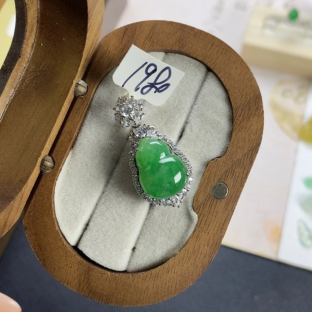翡翠银S925镶嵌吊坠(不含链)