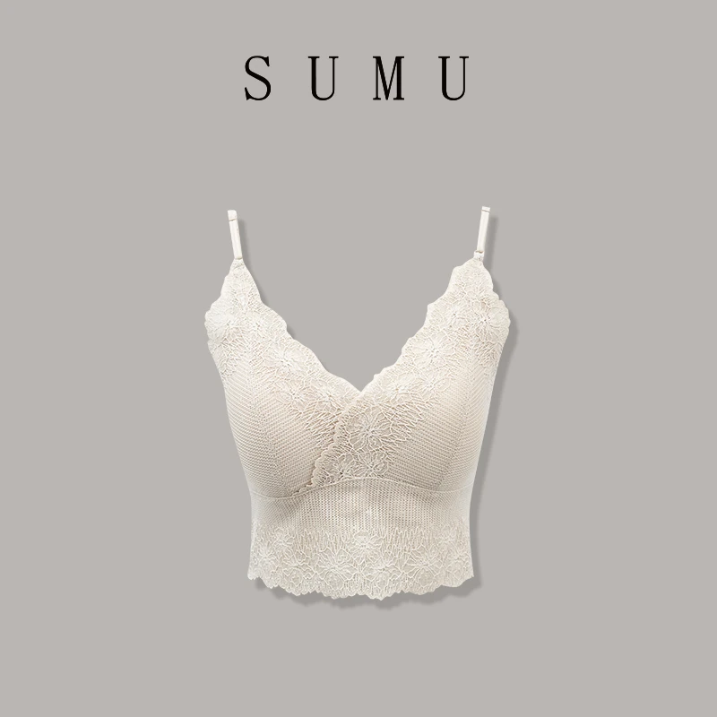 宿慕SUMU 女款吊带 3-5 春季2025新款时尚百搭蕾丝吊带M000MH