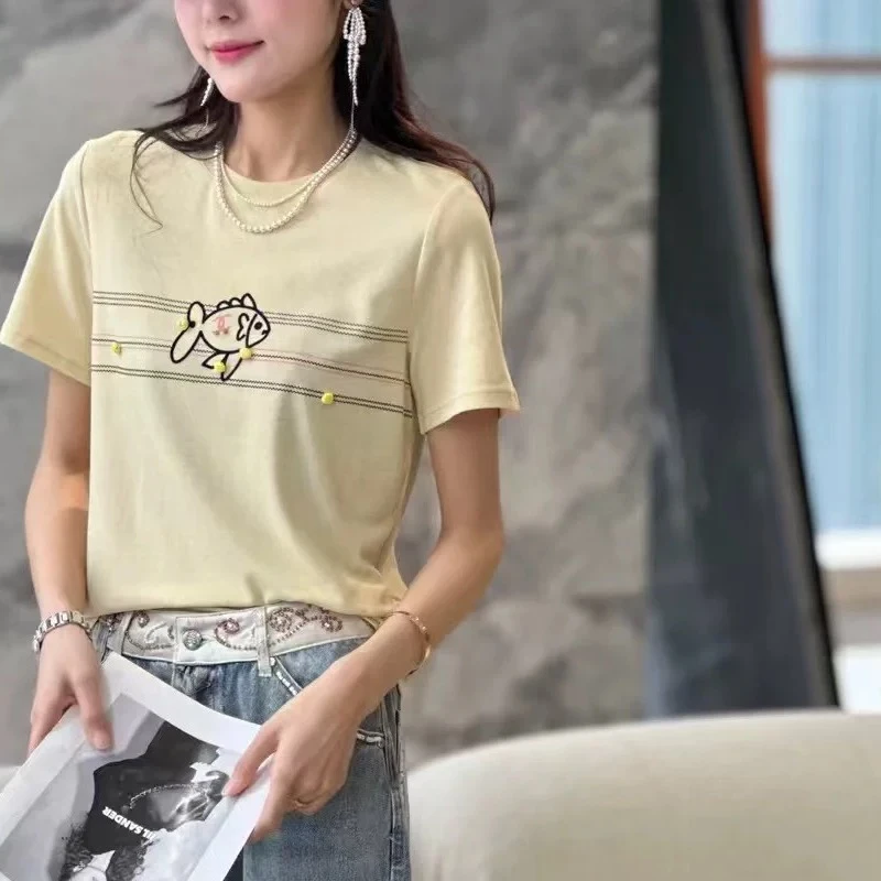 D31585南油爆款气质显瘦圆领T恤