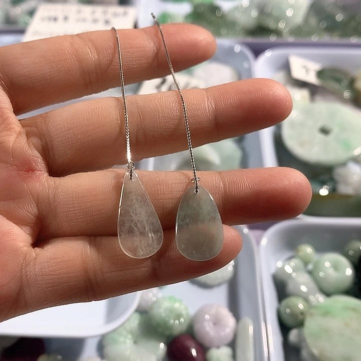 翡翠银S925镶嵌吊坠(不含链)耳线吊坠