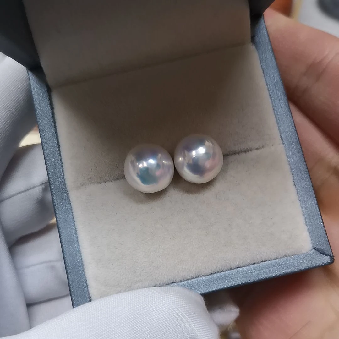 淡水珍珠耳饰银S925镶嵌周****a