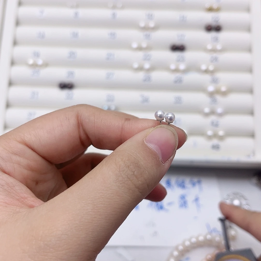 淡水珍珠耳饰银S925镶嵌姚