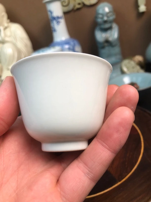 0081单色白釉主人杯子