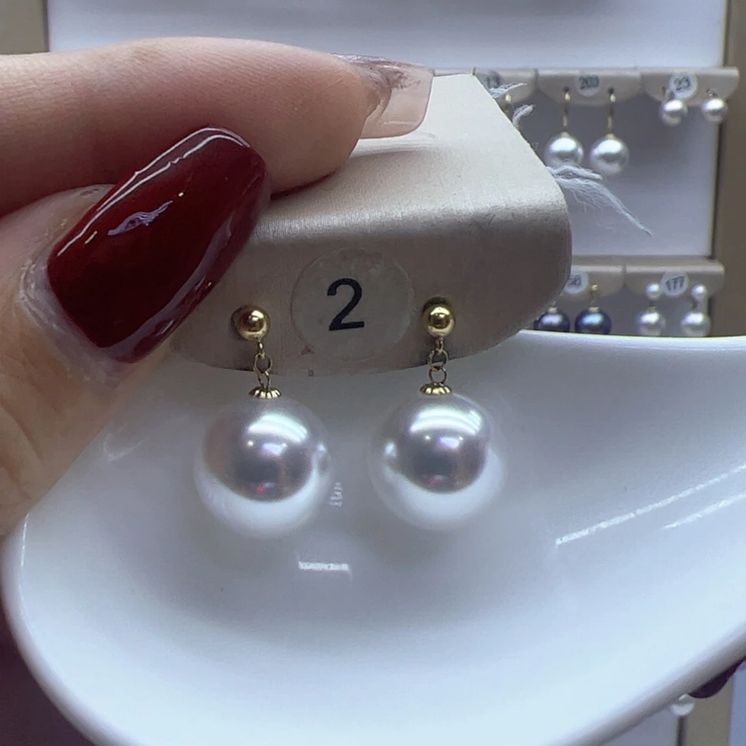 淡水珍珠耳饰18K金镶嵌