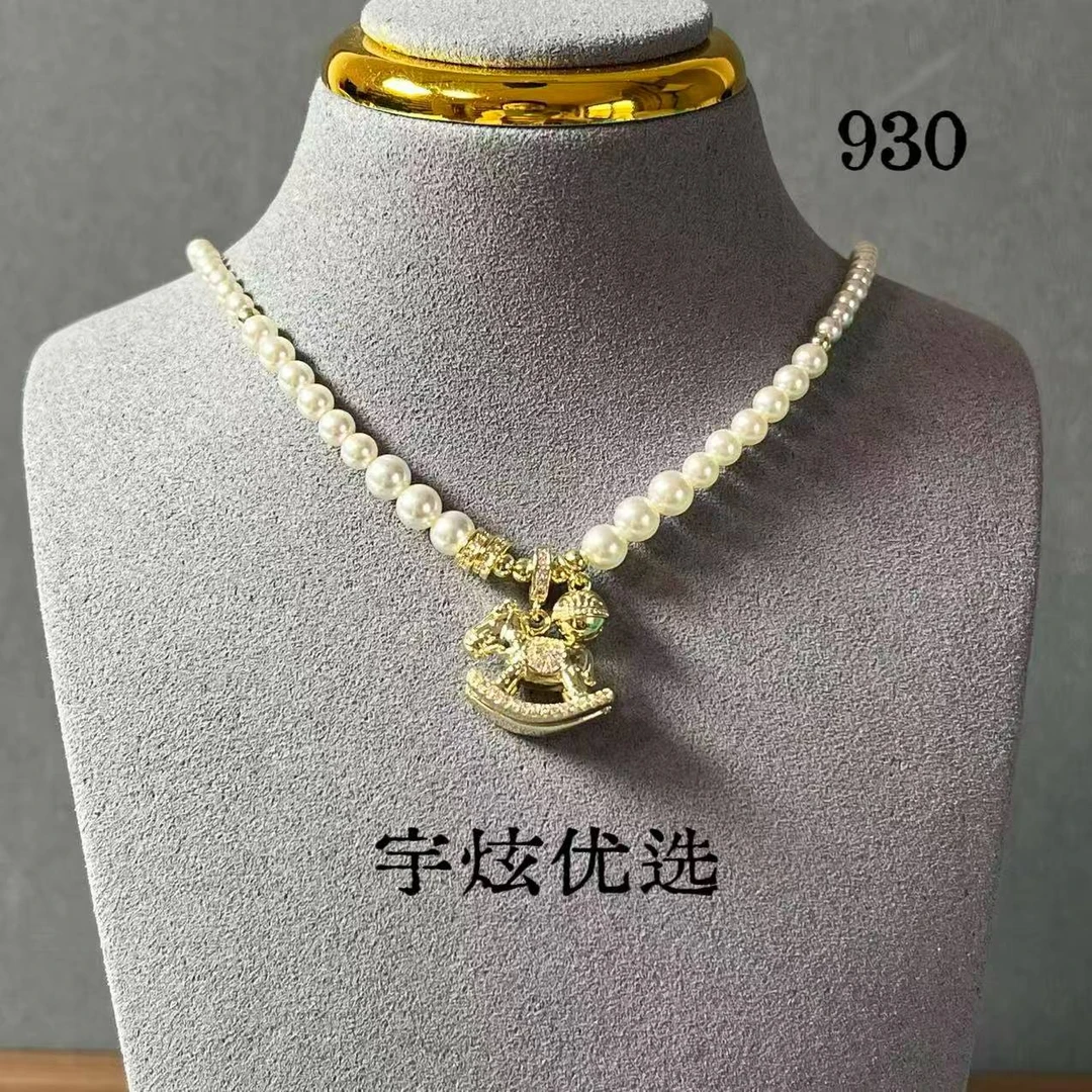 黄铜仿珍珠项链 小众饰品时尚百搭项链颈链锁骨链930