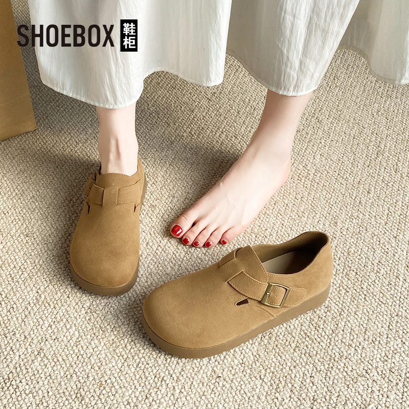 达芙妮集团旗下勃肯鞋女款2025新款复古美拉德软底博肯单鞋吐司鞋