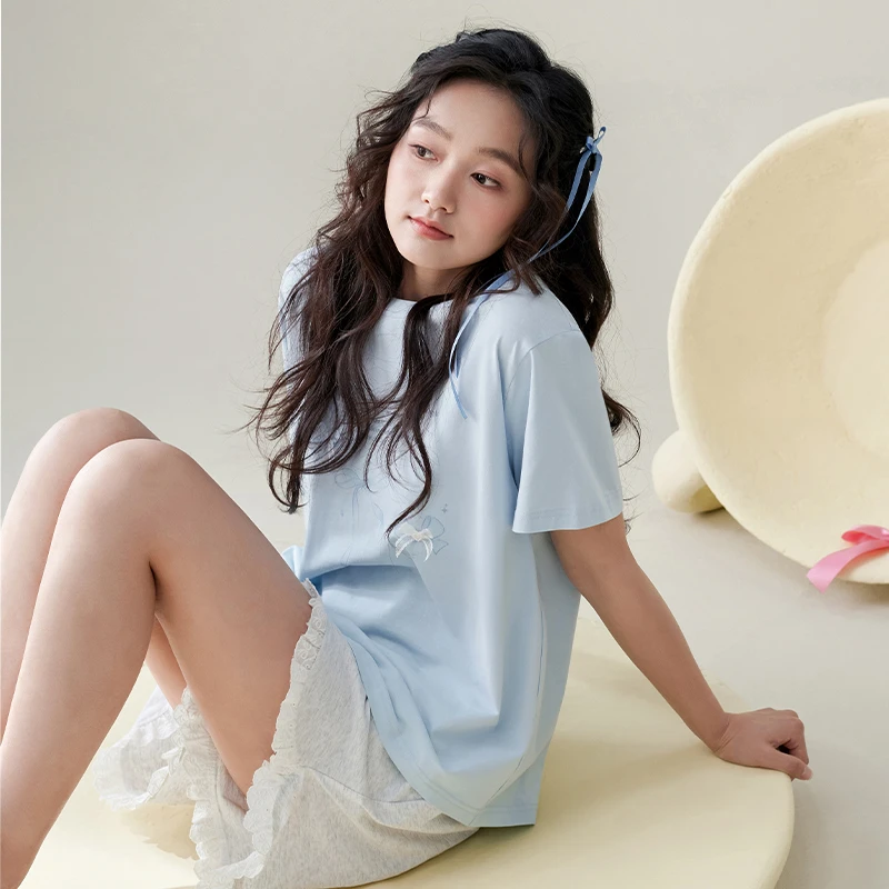 安之伴【巨凉感】睡衣女夏2025新款甜美短袖休闲家居82521721954