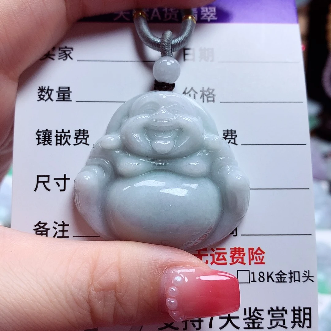 翡翠未镶嵌颈饰佛公