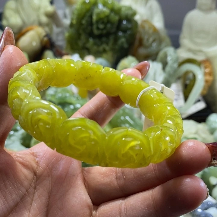 岫玉未镶嵌岫玉手镯莞*