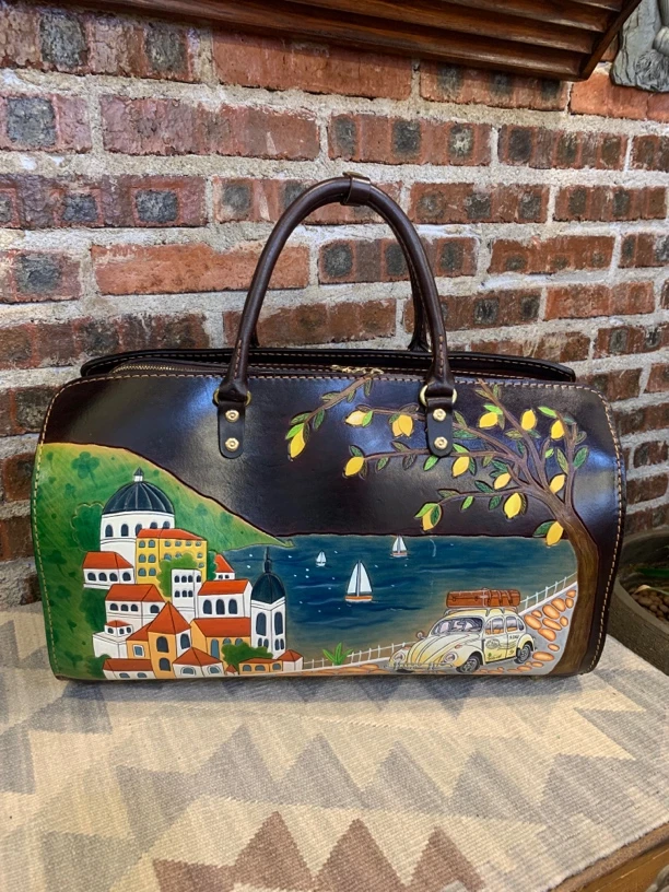 【大号旅行波士顿】皮雕工艺 可单肩斜挎背