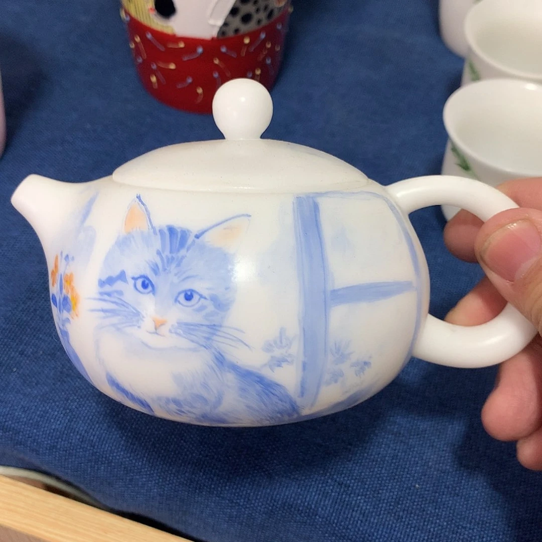 冰种素烧手绘西施壶