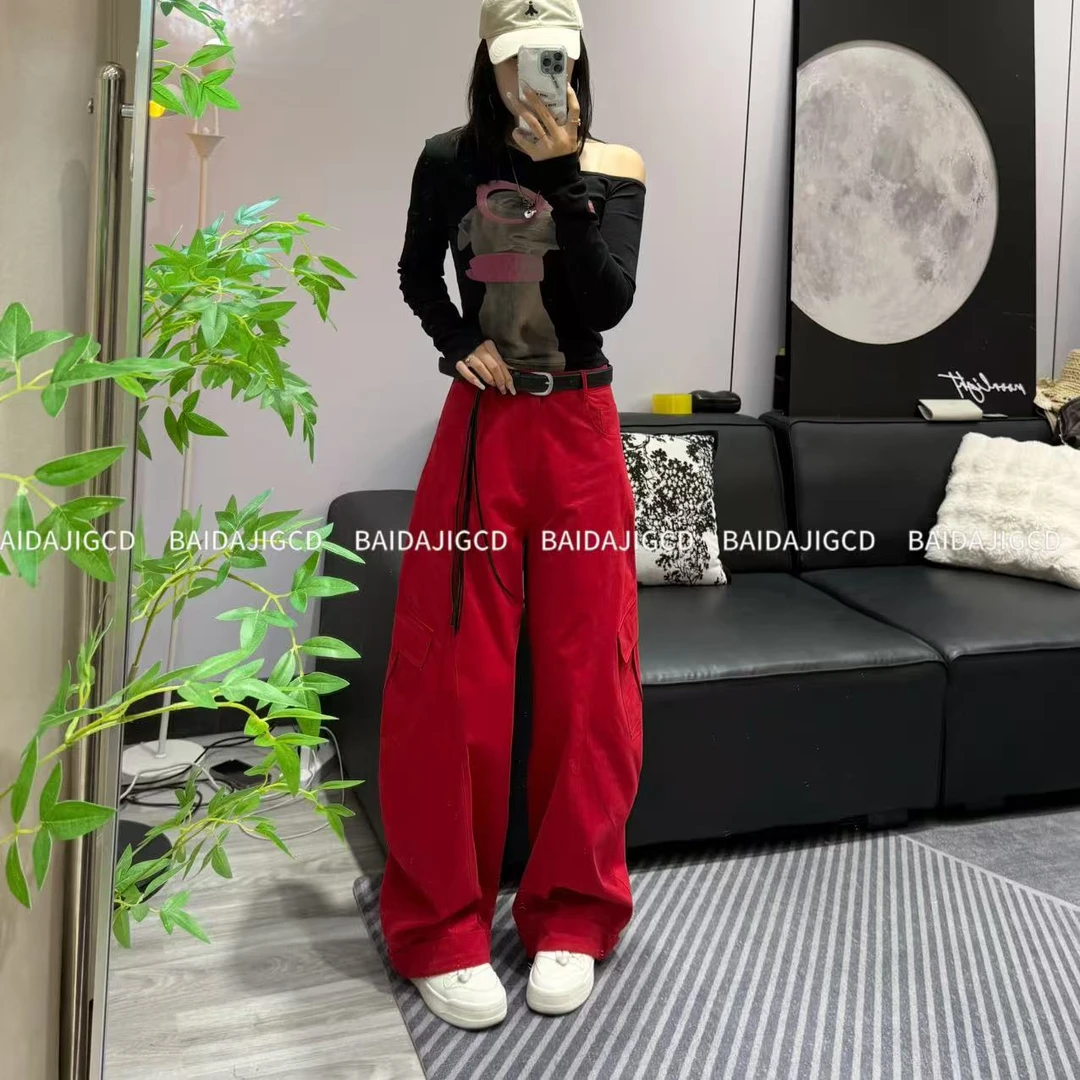 工厂店-（可盐可甜)2025早秋长款工装裤时尚山本风休闲风（11520）