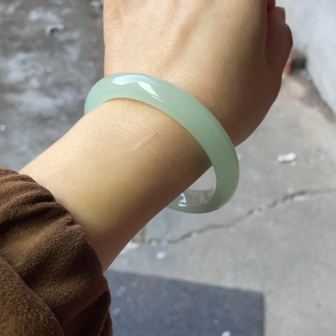 石英质玉未镶嵌手镯东陵玉薄荷绿老料钢板料样发货