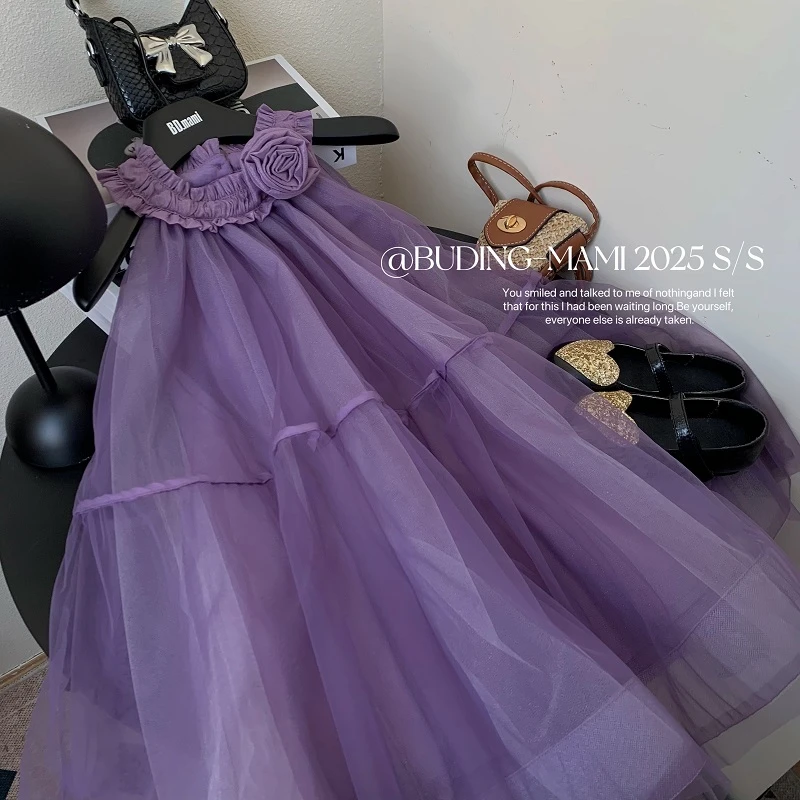 BD.M【盘花】女童夏装背心裙连衣裙2025新款儿童裙子