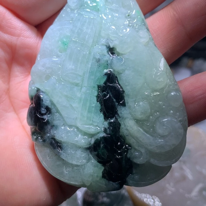 翡翠未镶嵌颈饰保真天然A货翡翠