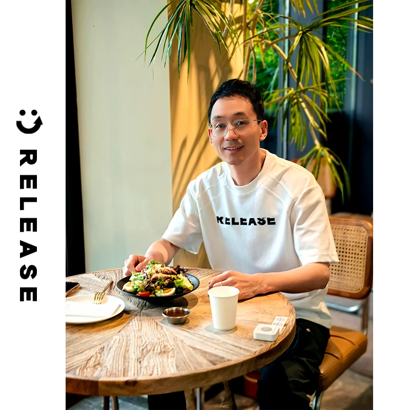 RELEASE【拼接罗纹字母T】棉质简约解构短袖宽松男女情侣T恤-R51T21