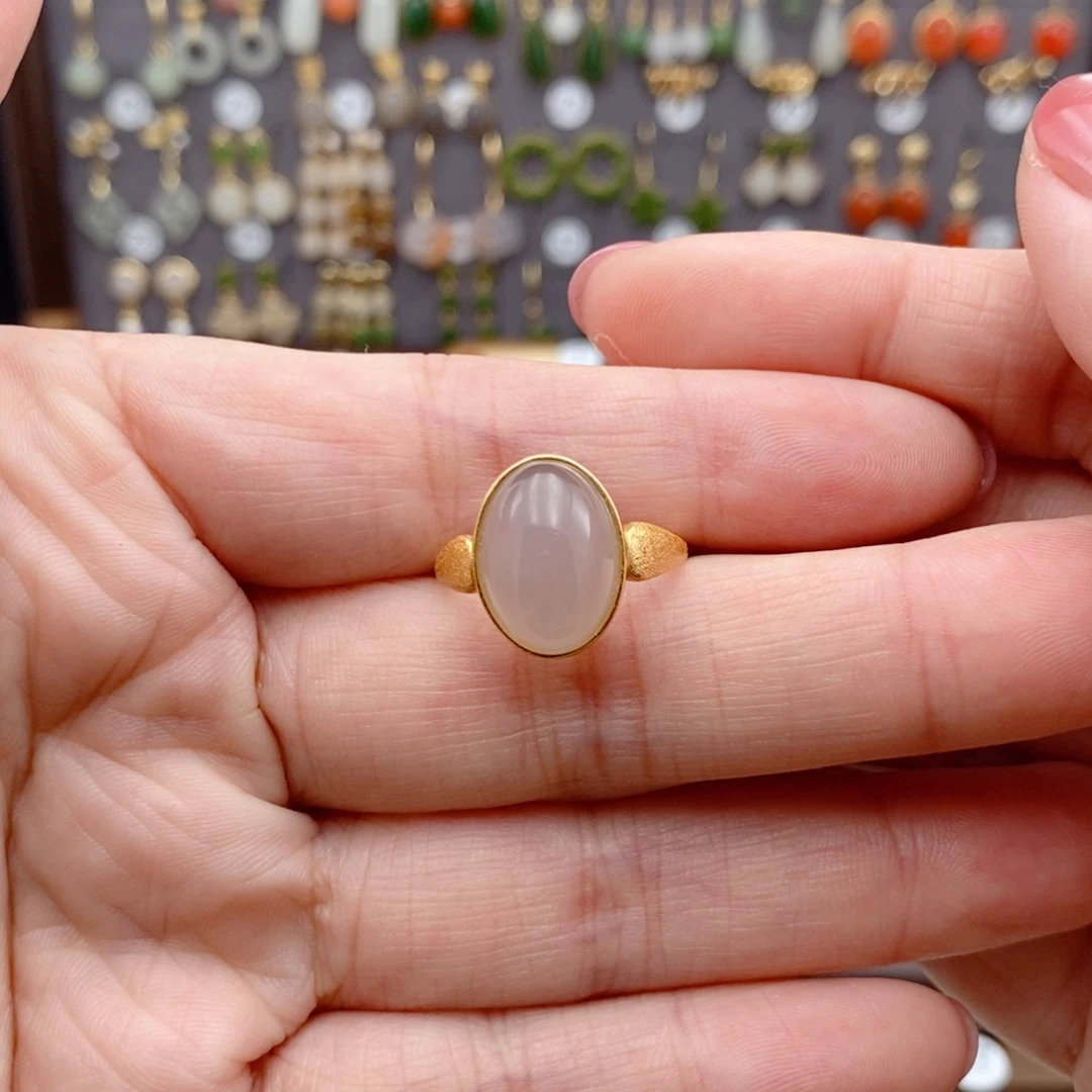 银S925镶嵌和田玉耳饰?****派