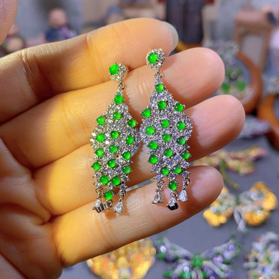 颈饰银S925镶嵌翡翠