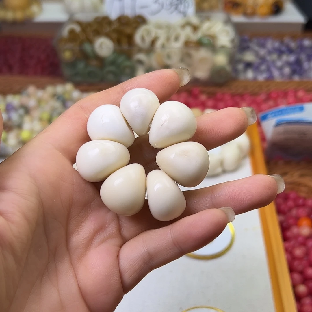 菩提根/象牙果手串瑕疵蒜瓣手捻1条有裂1