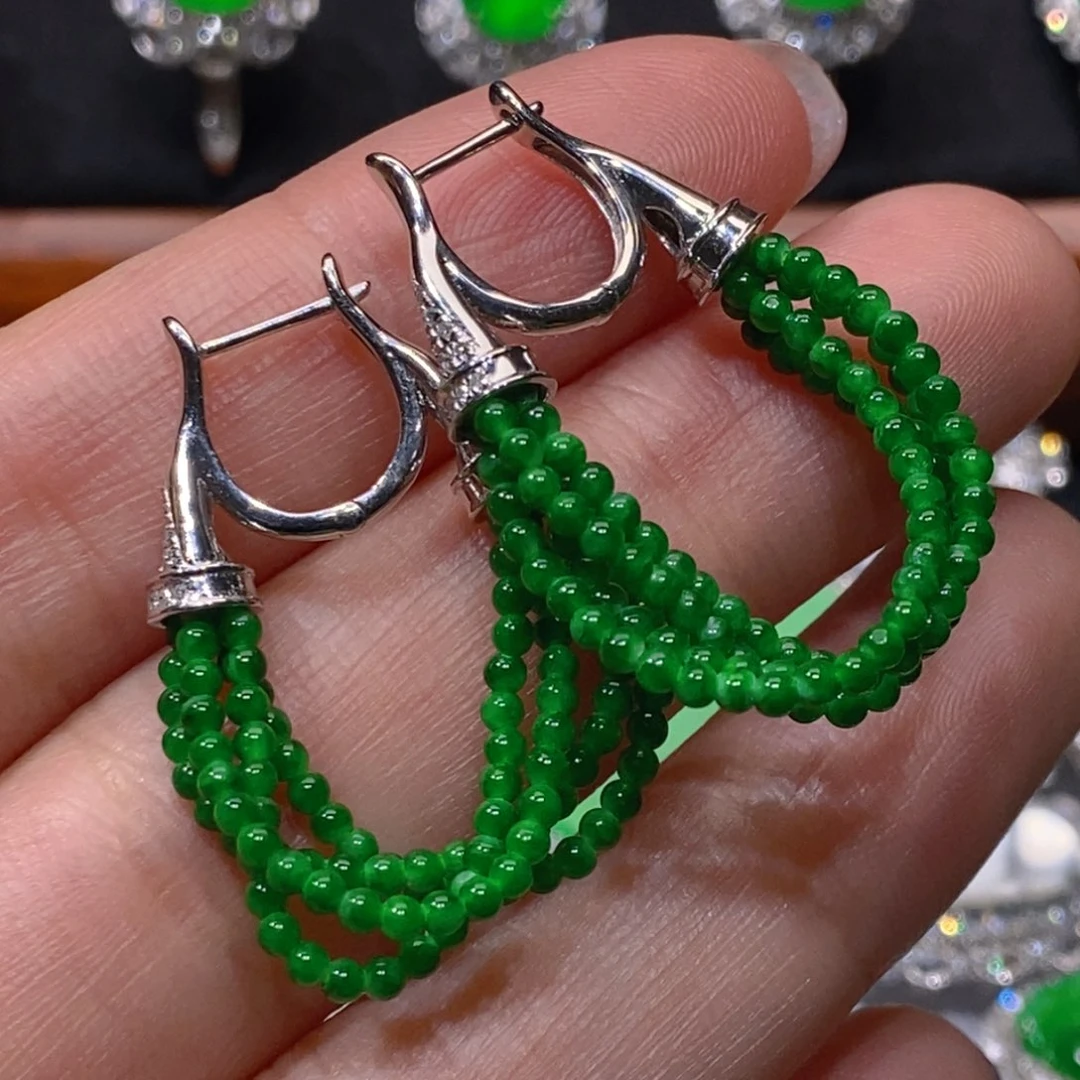 翡翠18K金镶嵌耳饰