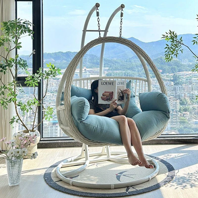 吊篮藤椅懒人椅摇椅阳台秋千摇篮椅庭院双人吊椅室内吊床家用吊兰