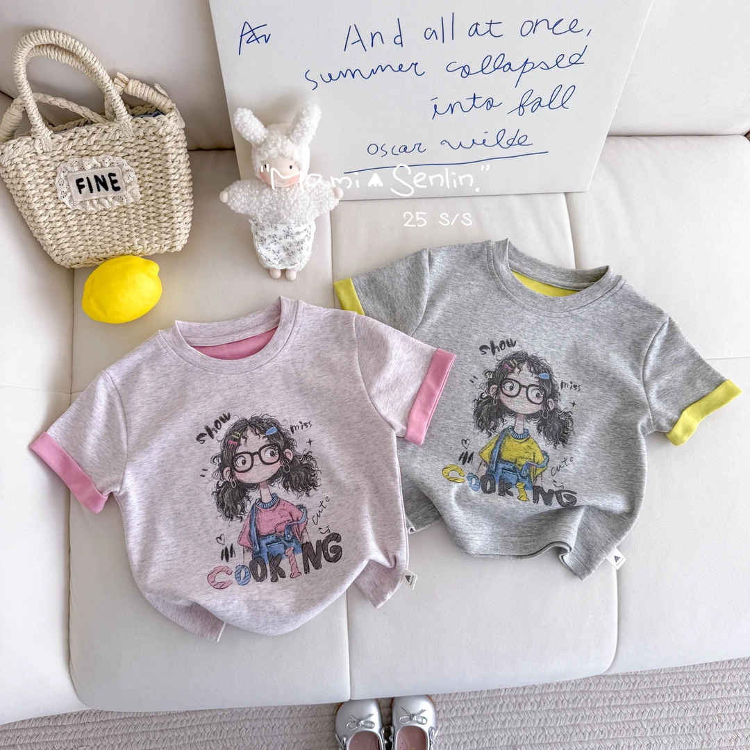 【现货】妈咪森林童装2025夏季新款卡通印花T恤上衣252-MMSL-252159