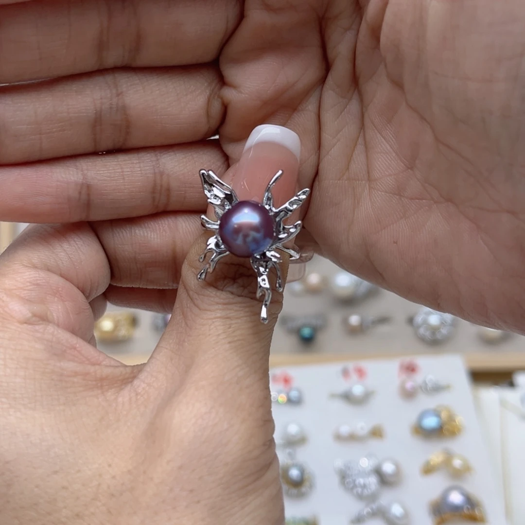 *****淡水珍珠合金戒指