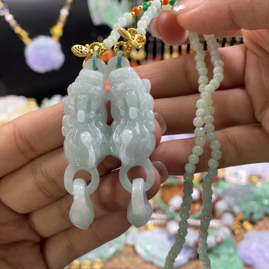 翡翠未镶嵌颈饰代编织
