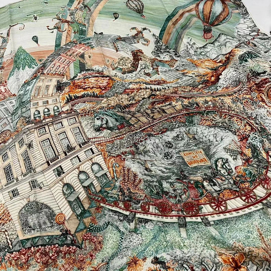 90丝毛方巾-盛夏若惜 88cm丝巾