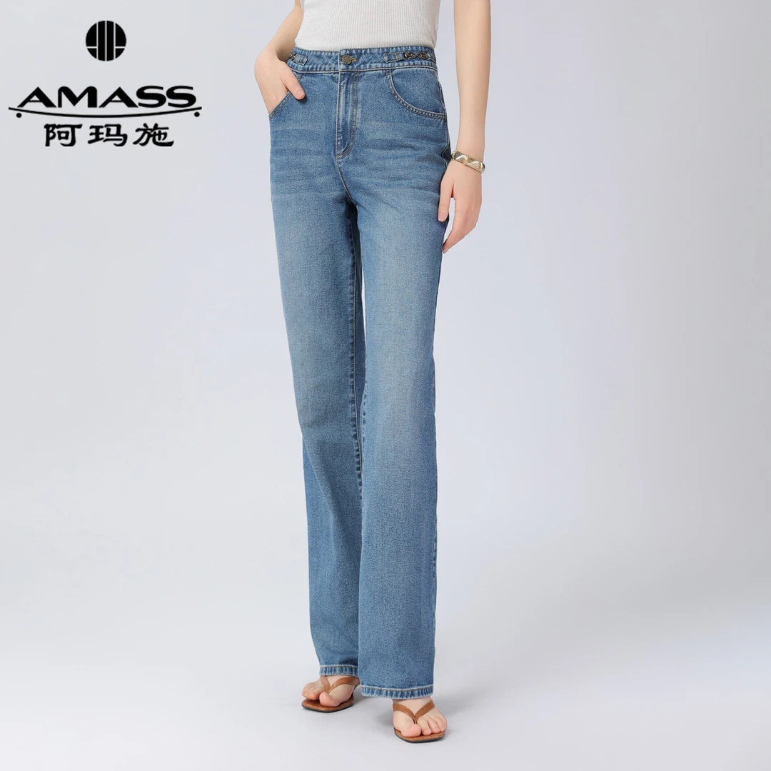 AMASS/阿玛施【高人一等】夏季新款经典时尚百搭直筒牛仔裤519211