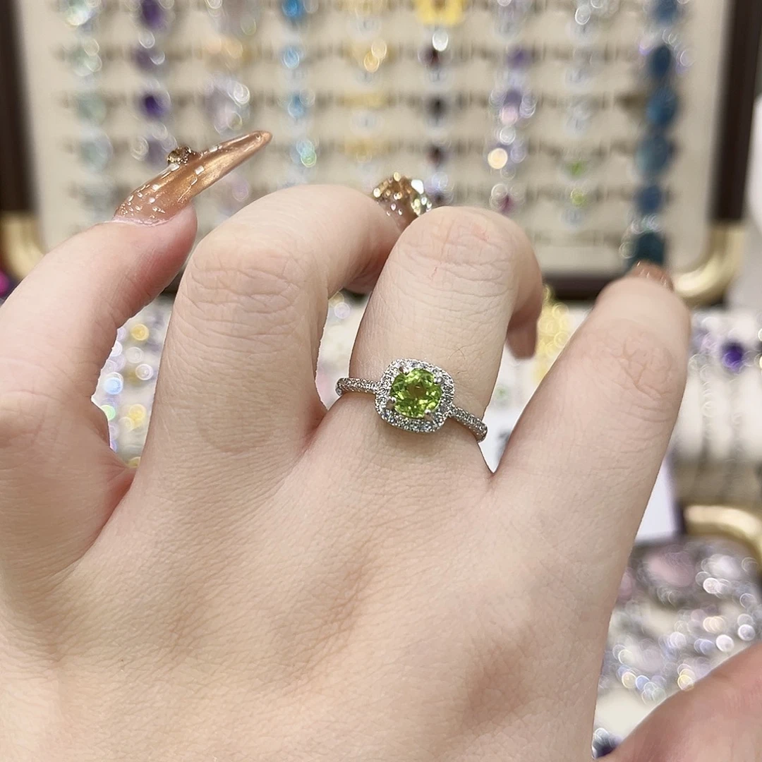 银S925镶嵌戒指烟晶