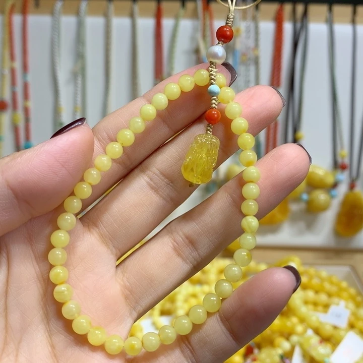 蜜蜡未镶嵌手链手机链