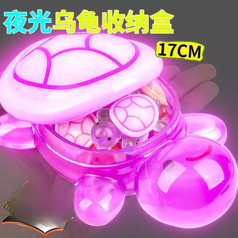 迷你夜光大乌龟玩具17cm发光小动物摆件模型玩偶配件发光鱼缸造景