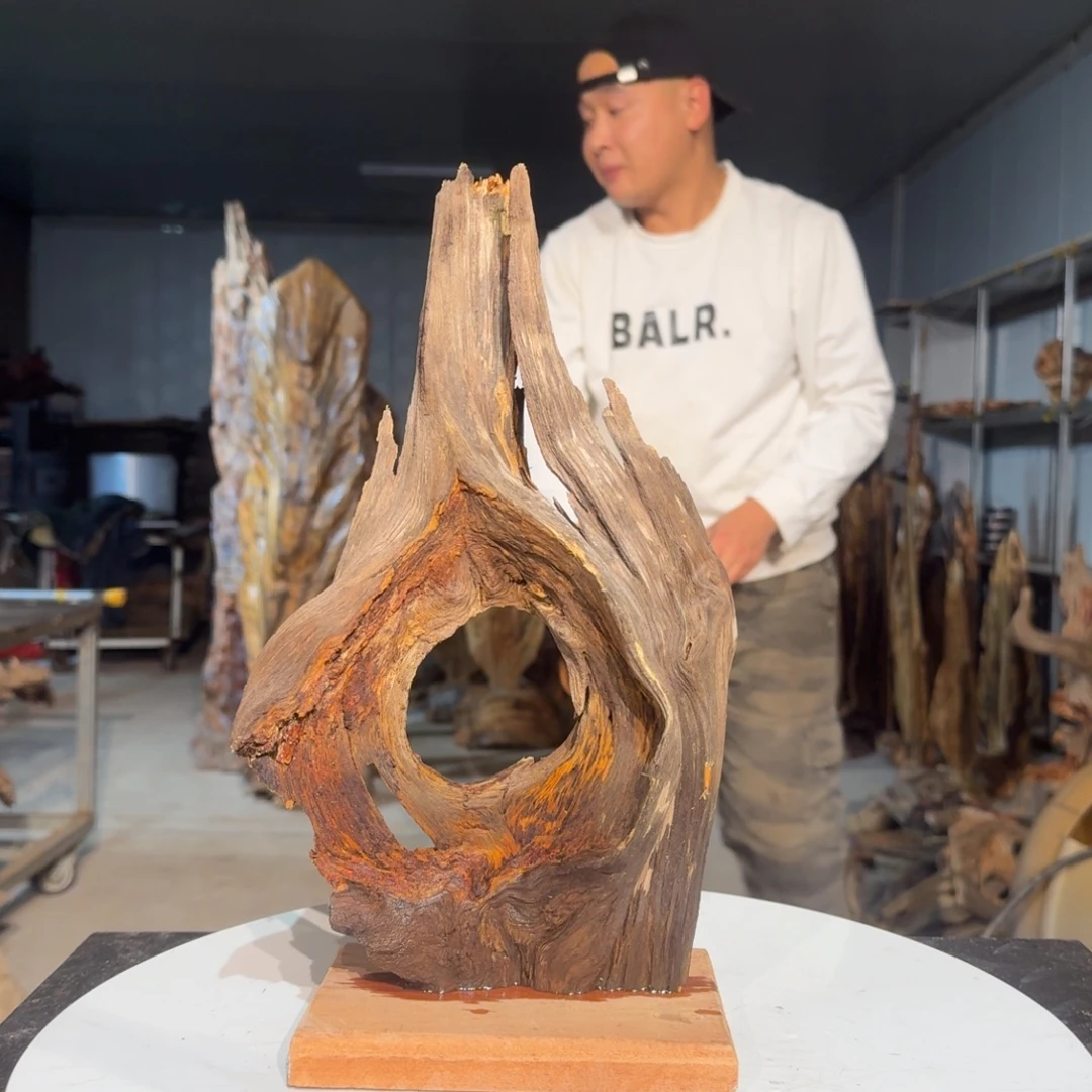 军***警木天然琥珀木家居摆件36