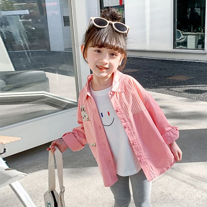 女童衬衫秋季2025新款时髦洋气长袖衬衣小女孩时髦休闲小衫潮