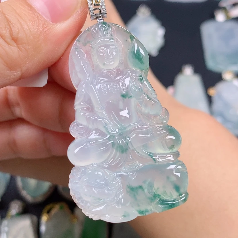 【闪购商品】翡翠18K金镶嵌颈饰虚空藏