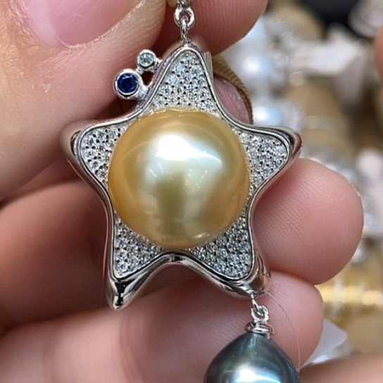 颈饰海水珍珠银S925镶嵌13.05