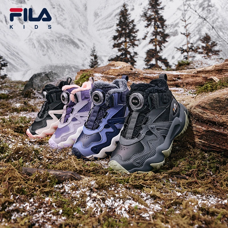 FILA斐乐儿童【中帮虎爪4】(品质童装)小童保暖耐脏棉靴K14B442502F