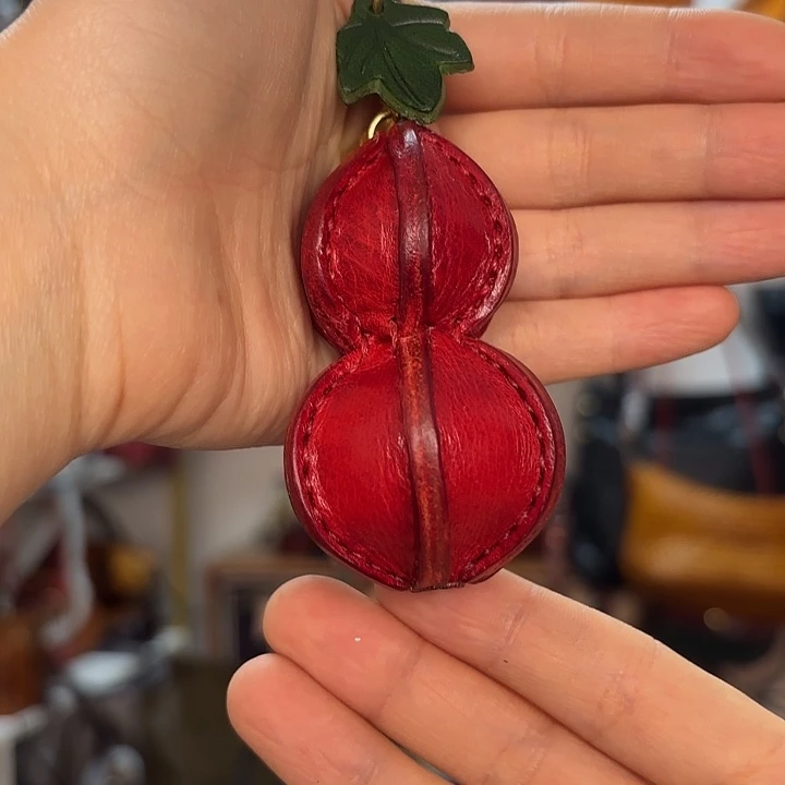 头层牛皮牛皮葫芦挂件