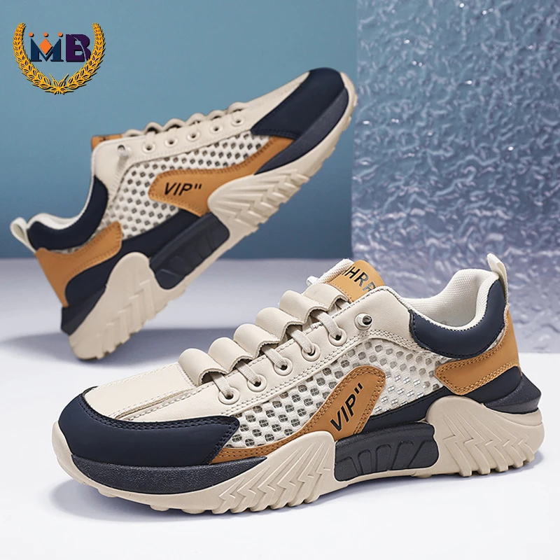 MB夏季新款男鞋一脚蹬透气网面薄款镂空软底防滑舒适休闲运动潮鞋