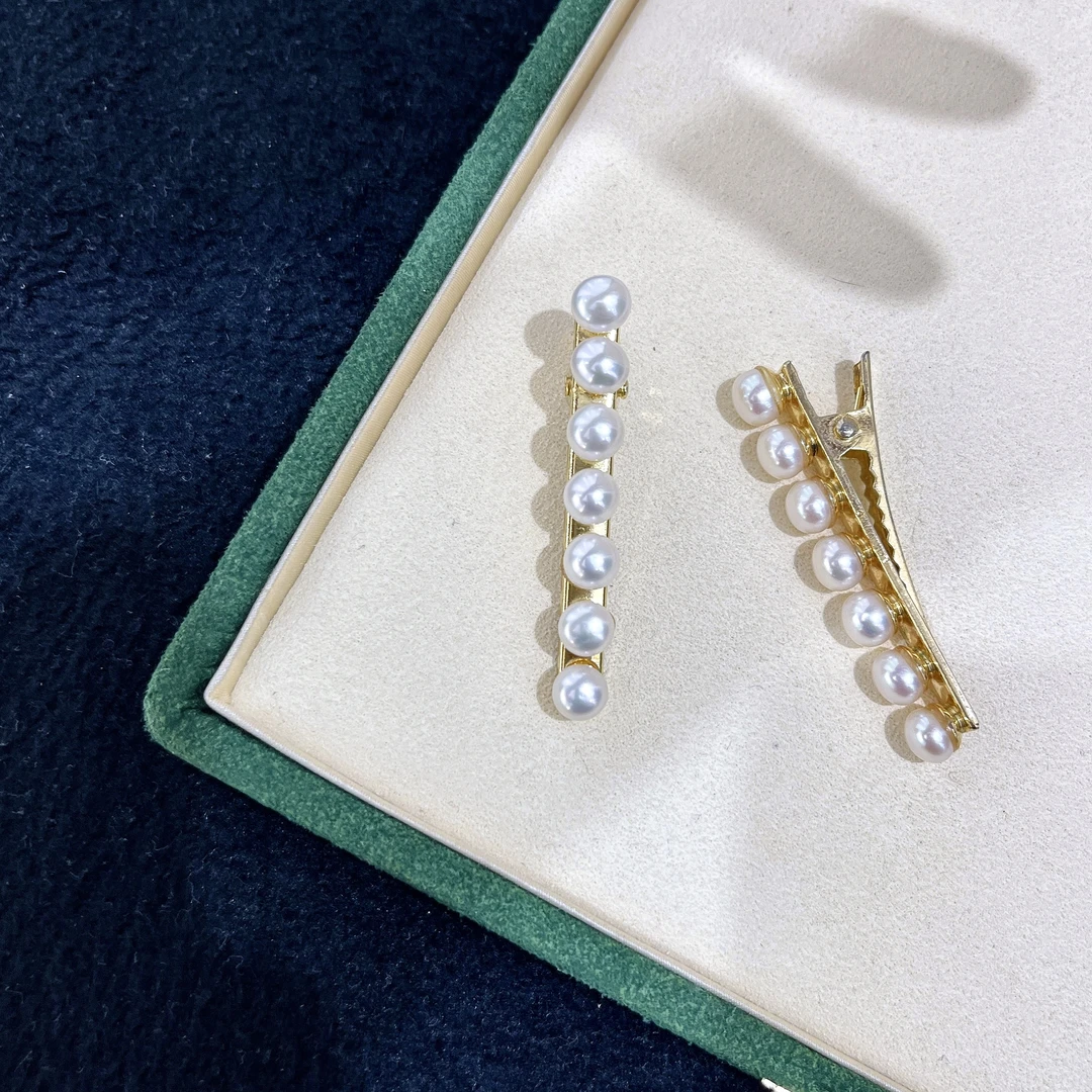 【珍珠甄选】淡水白珠一字发夹 多样性发一